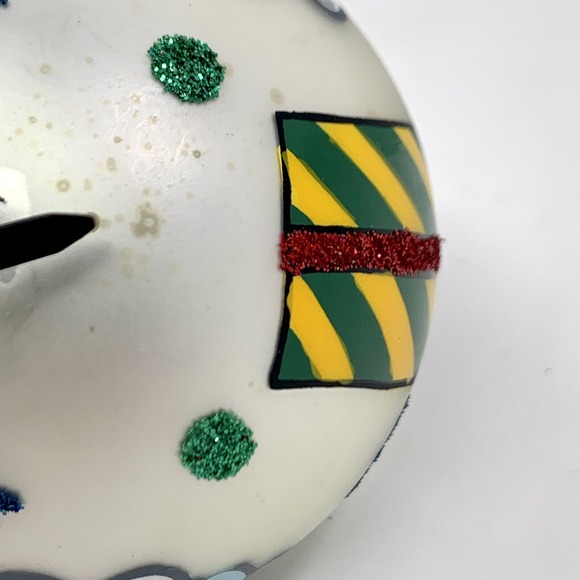 Romero Britto 2004 Christmas Santa & Presents Glass Ball Decorated Ornament - Picture 8 of 11